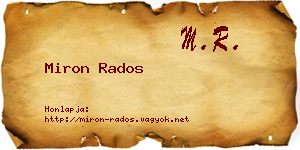 Miron Rados névjegykártya